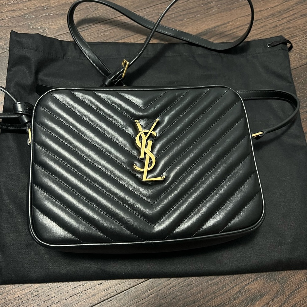 SAINT LAURENT
Lou Camera Bag in Quilted Leather Gold Hardware